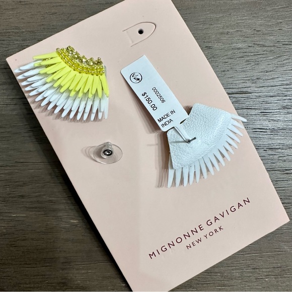 Mignonne Gavigan Mini Madeline Earrings in Yellow and White NWT - Picture 9 of 11
